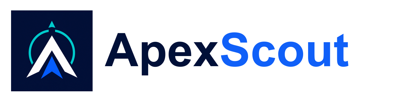 ApexScout compass mark and wordmark